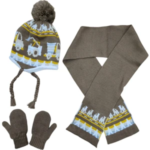Erkek Çocuk 1-4 Yaş Içi Yünlü Bere, Eldiven ve Atkı Seti – Kışlık Takım