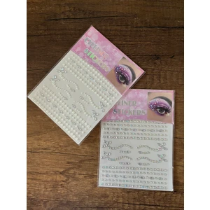 2 Adet Inci Taşlı Yapıştırma Tırnak Saç Makyaj Stickerı  Yüz Taşı Yapışkanı Taş Sticker