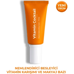 Vitamin Kokteyl-Nemlendirici Besleyici Onarıcı Yüz Kremi (Vitamin C+ B3 +B5 +E) ve Makyaj Bazı 50ML