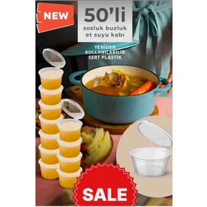60 cc ( 2 Oz ) Sert Plastikten Tekrar Kullanılabilen Sos Kabı.et Suyu, Tavuk Suyu,bulyonluk,mutfak Soslugu