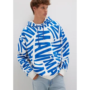 Mavi Baskılı Kapüşonlu Sweatshirt 0610121-620
