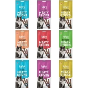 Neşeli Kuyruklar Reflex Meaty Sticks Kedi Ödül Çubuğu 3 x 5 gr 8 Paket
