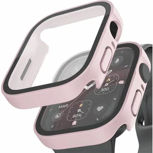Kasa ve Ekran Koruyucu, Apple Watch Series 10/11 46MM ile Uyumlu, Suya Dayanıklı, Kum Pembe