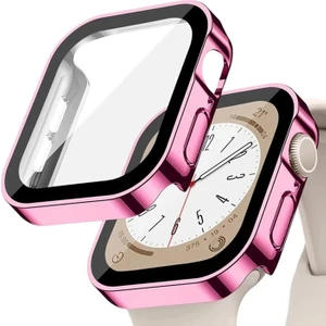 Kasa ve Ekran Koruyucu, Apple Watch Series 10/11 46MM ile Uyumlu, Suya Dayanıklı, Parlak Pembe