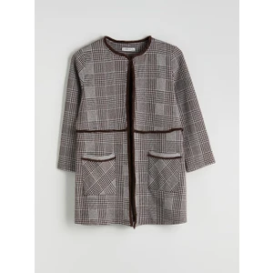 Bisiklet Yaka Desenli Kadın Hırka  (W5)