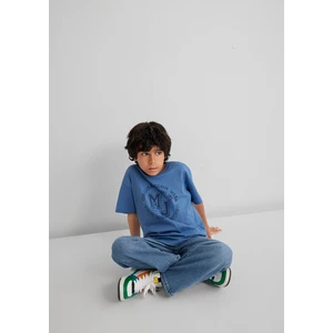 Mj Logo Baskılı Mavi Tişört 6610395-83767