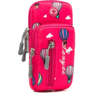 Alien Outdoor Sports 18 x 9 cm Telefon Tutucu Elastik Kol Bandı Sıcak Hava Balonu Desenli Kol Bandı Koşu Için Cep Telefonu Kılıfı (Boyut: L)-Gül (Yurt Dışından)