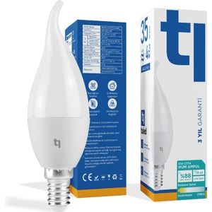 Redeem C37A E14 Mum Ampul, Titreşimsiz, Göz Konforu, Tekli, 456 Lümen, Sıcak Beyaz, 2700 Kelvin