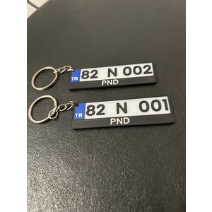 2'li Kişiye Özel Plaka Anahtarlık – 3D Baskı Pla ( 2 Adet )