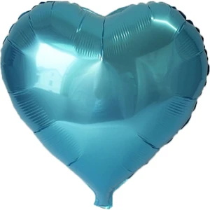 Tam İthalat Açık Mavi Kalp Folyo Balon 45 Cm.