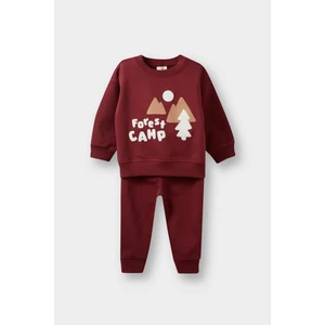 Erkek Bebek 2'li Takım Baskılı Sweatshirt Eşofman Altı E9279A525WN