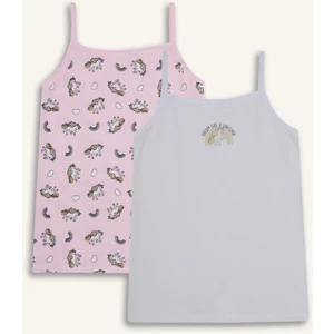 Kız Çocuk Desenli 2'li Atlet F8651A825AU