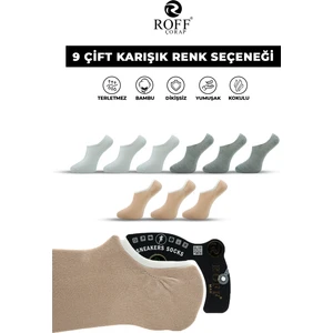 Roff Bambu Erkek Sneaker Spor Patik Çorap Dikişsiz Kaydırmaz Topuklu 9’lu Paket