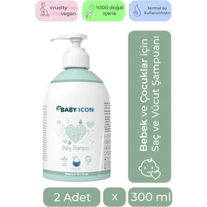 Saç ve Vücut Bebek Şampuanı - 2 Adet x 300 ml Doğal, Vegan Sülfat ve Parfüm Içermez