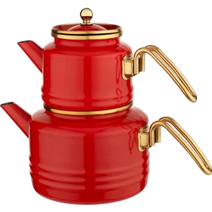 Emily Emaye Çaydanlık Takımı 3 Parça-Kırmızı