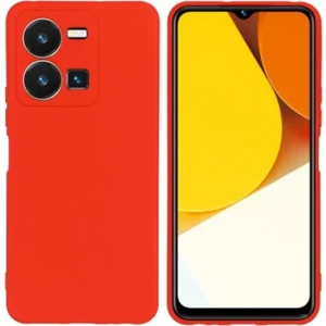 Vivo Y22S Uyumlu Silikon Kılıf - Kamera Korumalı Esnek Pastel Renk Kapak - Kırmızı