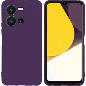 Vivo Y35 Uyumlu Silikon Kılıf - Kamera Korumalı Esnek Pastel Renk Kapak - Mor