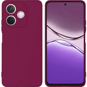 Oppo A5 Pro Uyumlu Silikon Kılıf - Kamera Korumalı Esnek Pastel Renk Kapak - Bordo