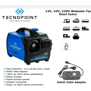 Tecnopoint TC18-08 Webasto Tip Çanta Model Seyyar Dizel Isıtıcı 12V, 24V, 220V