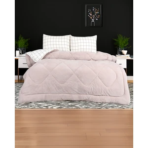 Çift Kişilik Gri 57 Tel Lüx Çift Taraflı Welsoft Pamuk Silikon Yorgan 195X215 & Uyku Seti