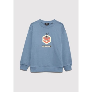 Minecraft Baskılı Mavi Sweatshirt 6S10130-85518