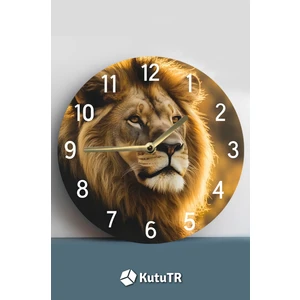 Aslan Temalı Mdf Duvar Saati – 33X33 cm SDW405