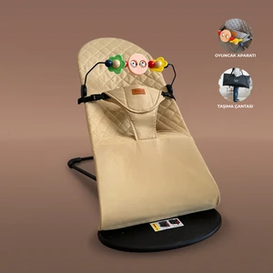 Premium Cotton Üç Kademeli Oyuncaklı Sallanan Ana Kucağı – Katlanır ve Taşıma Çantalı