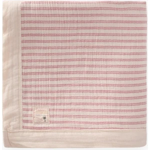 Kalın Biyeli Çift Kat Ham Battaniye 85X90 cm Gül Kurusu Çizgili