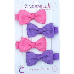 4'lü Tamamen Astarlı Fiyonk Model Yumuşak Bebek Saç Tokası - Renkli Çocuk Pens Klips Toka Renk-2