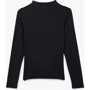 Dik Yaka Slim Fit Modal Karışımlı Basic Uzun Kollu Tişört