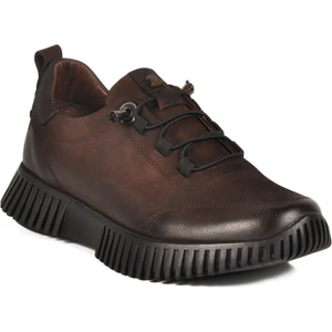 Kahve Nubuk Hakiki Deri Kadın Günlük Ayakkabı 25405003K Z