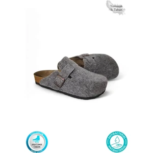 Neon Shoes Unisex Kışlık Önü Kapalı Keçeli Günlük Sabo Ev Terliği