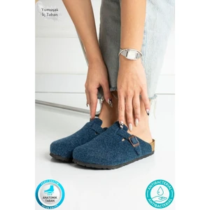 Neon Shoes Unisex Kışlık Önü Kapalı Keçeli Günlük Sabo Ev Terliği
