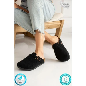 Neon Shoes Unisex Kışlık Önü Kapalı Keçeli Günlük Sabo Ev Terliği