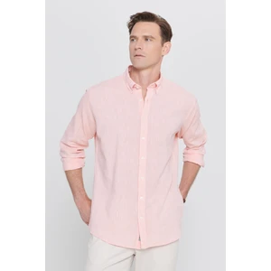 Altınyıldız Classics Comfort Fit Rahat Kesim Düğmeli Yaka Casual Keten Gömlek