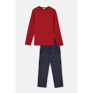 Kırmızı Erkek Uzun Kollu Pijama Tk.