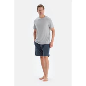 Indigo Patlı ve Kordonlu Örme Şort