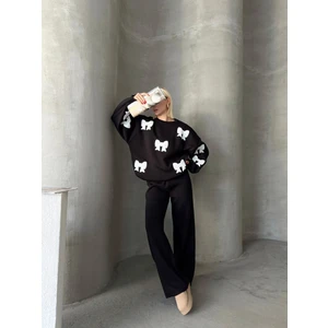 Kurdele Desenli Alt Üst Triko Takım