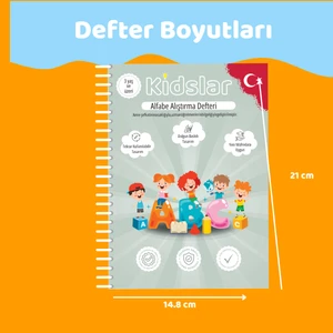 Kidslar™ Magic Learn - Kabartmalı Sihirli Yazı Kitap Seti