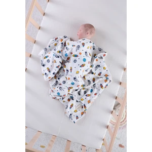 Çift Taraflı Interlok Örtü & Battaniye   Pamuk Oeko-Teks Sertifikalı 100 x 85 cm ( Astronot )