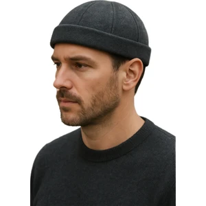 Füme Erkek Kışlık Yünlü Kumaş Sokak Modası Docker Bere Şapka