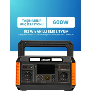 600w 512wh Akıllı Bms Lityum Güneş Enerjili Taşınabilir Güç Depolama İstasyonu