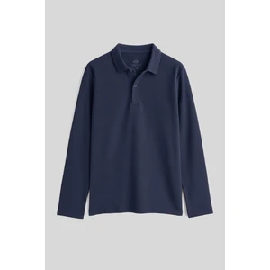 Lacivert Polo Yaka Basic Uzun Kollu Erkek Çocuk T-Shirt - 11170