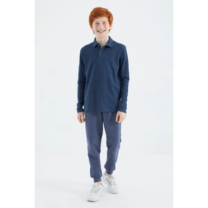 Indigo Polo Yaka Basic Uzun Kollu Erkek Çocuk T-Shirt - 11170