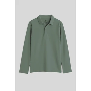 Çağla Polo Yaka Basic Uzun Kollu Erkek Çocuk T-Shirt - 11170