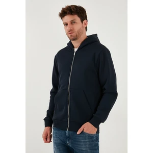 Regular Fit Kapüşonlu Fermuarlı Içi Tüylü Yumuşak Şardonlu Kışlık Sweat Erkek Sweat 5905340