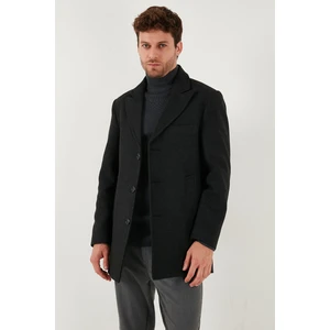 Slim Fit Apaş Yaka Astarlı Kaşe Kaban Erkek Kaban 584K1217