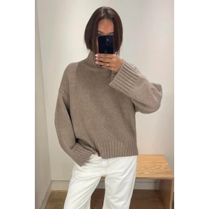 Vizon Boğazlı Kadın Triko Kazak MG2535