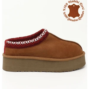 Kadın  W Tazz Kalın Tabanlı Hakiki Deri Kürklü Terlik