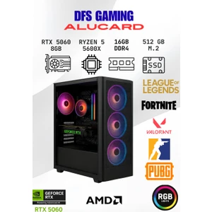 DFS Bilgisayar Dfs Gaming Alucard Ryzen 5 5600X-B550M-RTX 5060 8GB-16GB RAM-512GB M.2 Ssd-Oyuncu Bilgisayarı Sistem Tavsiyesi